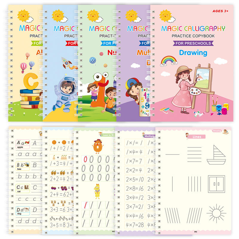 Magic Calligraphy Practice Copybook Set (Pack of 4)