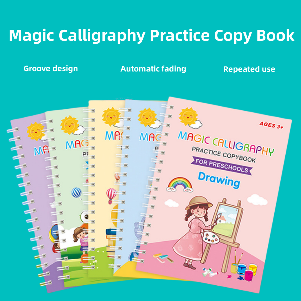 Magic Calligraphy Practice Copybook Set (Pack of 4)